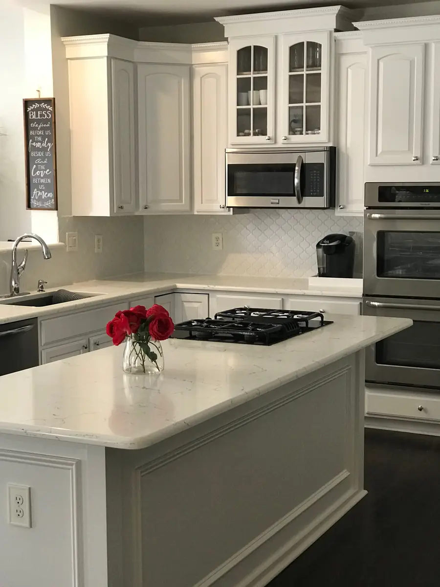 Bright kitchen renovation with island seating