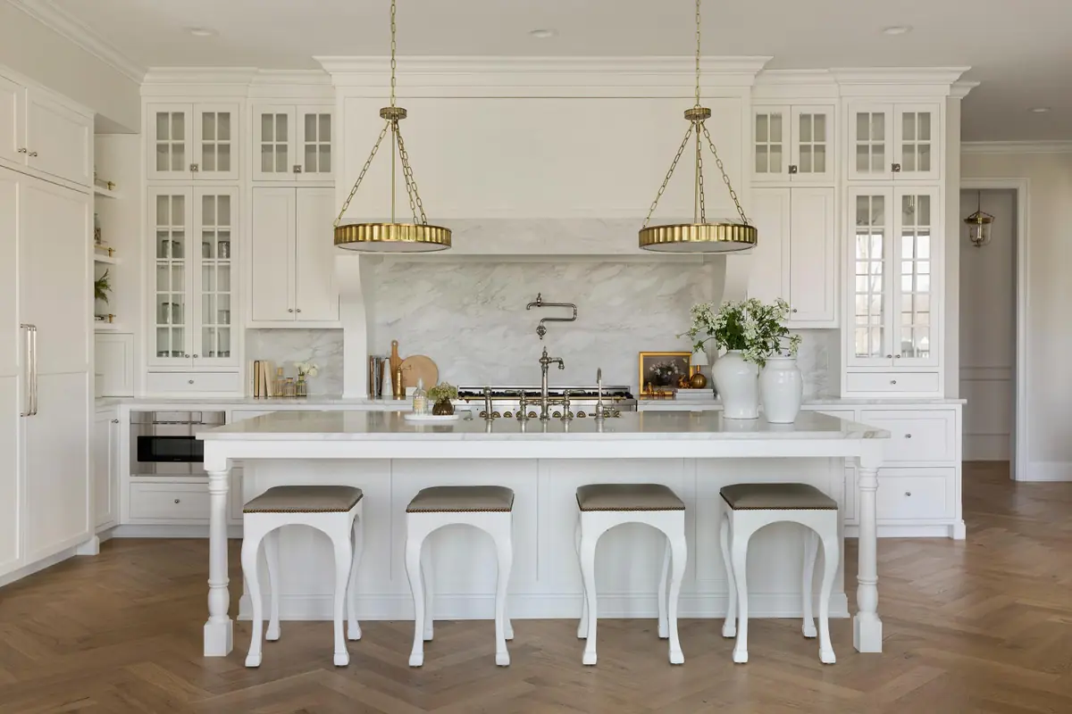 Warm kitchen remodel with island
