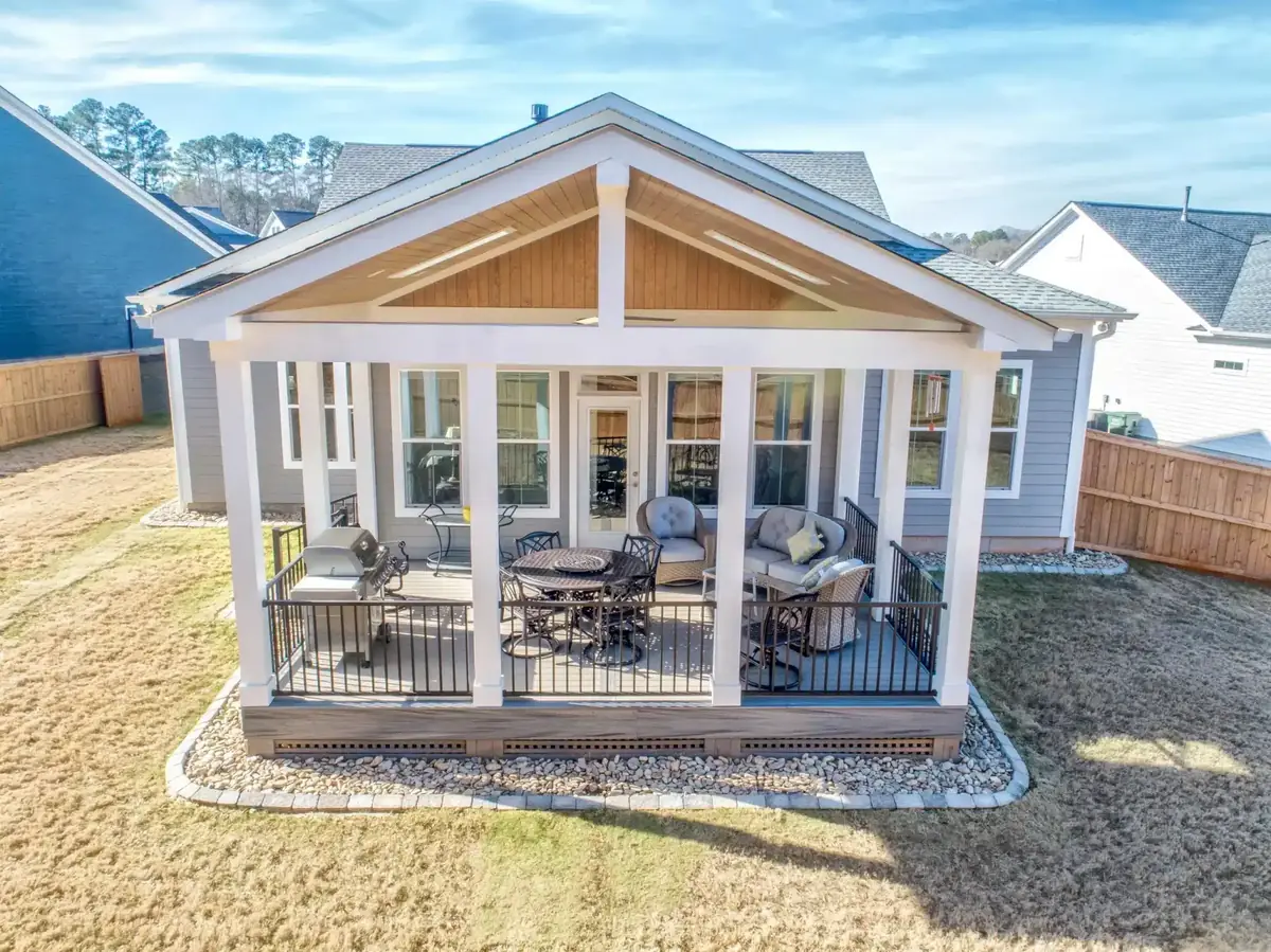 Open front portico exterior remodel