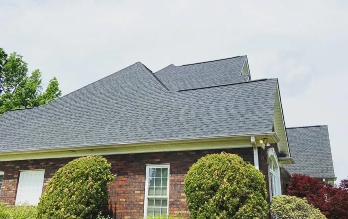 Architectural shingle roofing project on a brick Maryland home